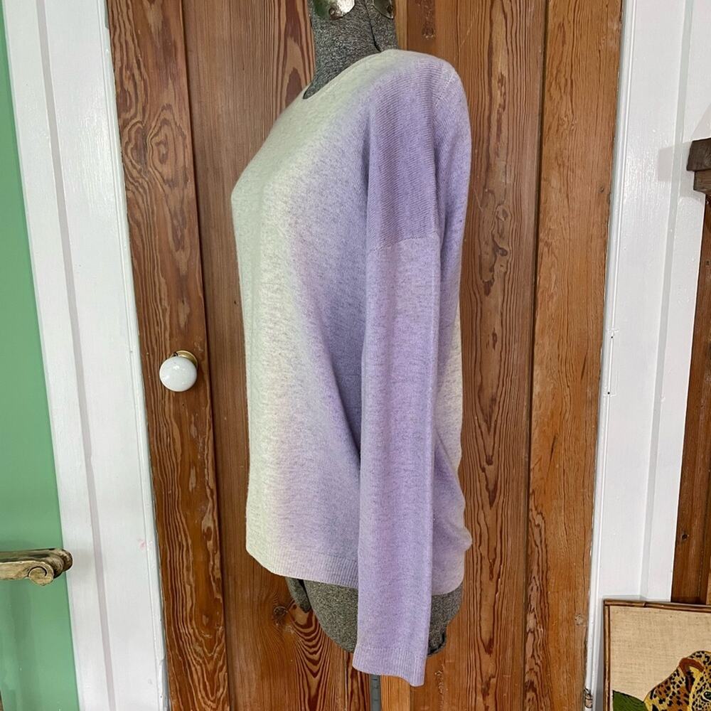 Vince Cashmere/Wool Blend Lavender-to Gray Tonal Gradiant Sweater  Sz XS💛🎀 - Picture 6 of 12